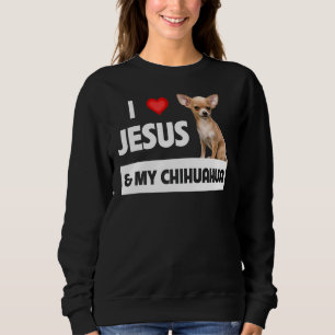 Camiseta Eu Amo Jesus E Meu Cachorro Chihuahua Mãe Pai Chri