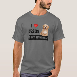 Camiseta Eu Amo Jesus E Meu Cachorro Havanês Mãe Pai Pet Pa
