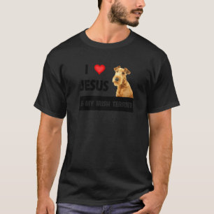 Camiseta Eu Amo Jesus E Meu Cachorro Irlandês, Mãe Pai Chri