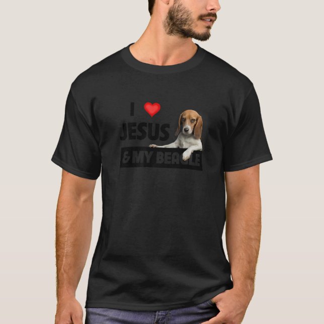 Camiseta Eu Amo Jesus E Meu Cachorro, Mãe Pai Pet Parente (Frente)