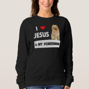 Camiseta Eu Amo Jesus E Meu Cachorro Pomerano Mãe E Pai Chr