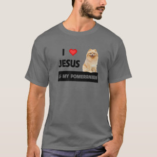 Camiseta Eu Amo Jesus E Meu Cachorro Pomerano Mãe E Pai Chr