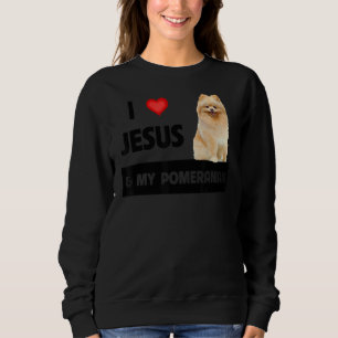 Camiseta Eu Amo Jesus E Meu Cachorro Pomerano Mãe E Pai Chr