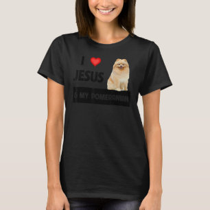 Camiseta Eu Amo Jesus E Meu Cachorro Pomerano Mãe E Pai Chr