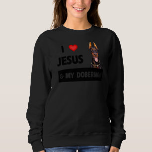 Camiseta Eu Amo Jesus E Meu Doberman Pinscher Mãe E Pai