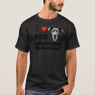 Camiseta Eu Amo Jesus E Meu Grande Cachorro De Dane Mãe E P
