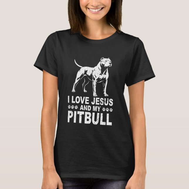 Camiseta Eu Amo Jesus e Meu Pitbull (Frente)