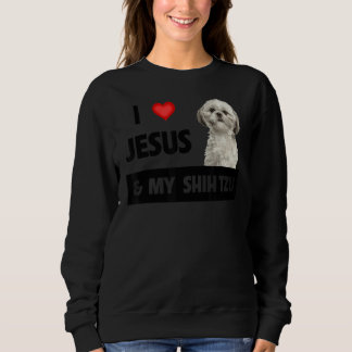 Camiseta Eu Amo Jesus E Meu Shih Tzu Mãe Pai Cão Cristão