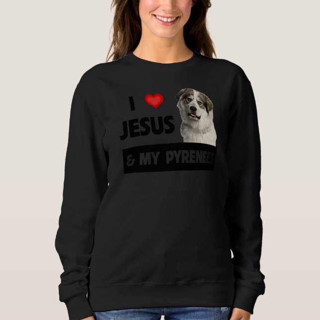 Camiseta Eu Amo Jesus E Meus Pirinéus Excelentes Cachorros  (Frente)