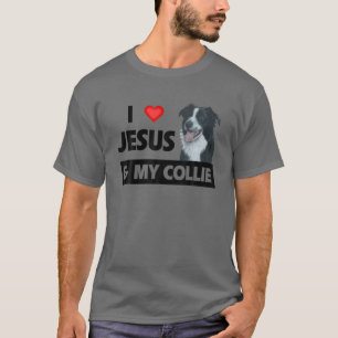 Camiseta Eu Amo Jesus E Minha Fronteira Collie Herdando Cac