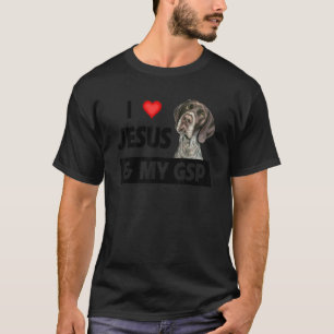 Camiseta Eu Amo Jesus E Minha Gsp Mãe Pai Cabelo Alemão Cur