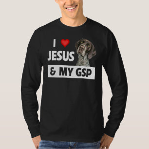 Camiseta Eu Amo Jesus E Minha Gsp Mãe Pai Cabelo Alemão Cur