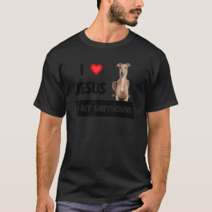 Camiseta Eu Amo Jesus E Minha Mãe Cadela Greyhound Pai Pet