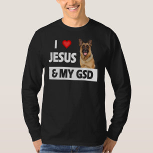 Camiseta Eu Amo Jesus E Minha Mãe Pai Pet Parceiro Alemão
