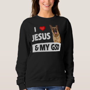 Camiseta Eu Amo Jesus E Minha Mãe Pai Pet Parceiro Alemão
