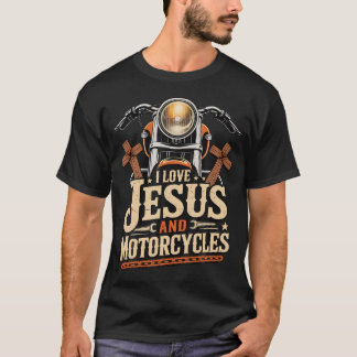 Camiseta Eu Amo Jesus E Motocicletas