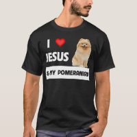 Eu amo Jesus e o meu cão panomerano mãe e Pai Chr
