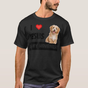 Camiseta Eu amo Jesus e o meu cão parente Pai mãe