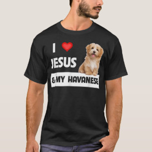 Camiseta Eu amo Jesus e o meu cão parente Pai mãe