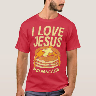 Camiseta Eu Amo Jesus E Panquecas