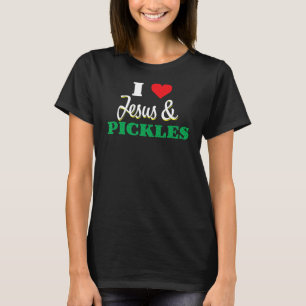 Camiseta Eu amo Jesus e picles cultivando vegetais
