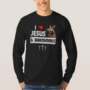Camiseta Eu Amo Jesus e Porcos-da-terra Tamanduá Cristão An