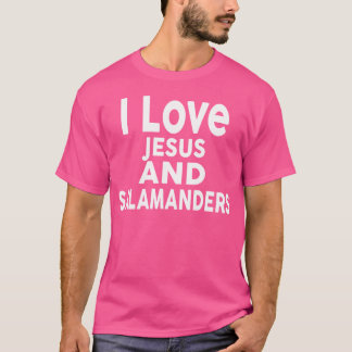 Camiseta Eu Amo Jesus E Salamandras Engraçado Salamander