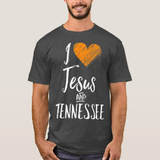 Camiseta Eu Amo Jesus E Tennessee Orange Heart Cute