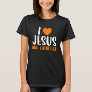 Camiseta Eu amo Jesus e Tennessee Orange Heart Fan