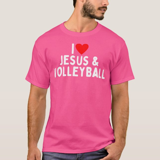 Camiseta Eu Amo Jesus E Voleibol (Frente)