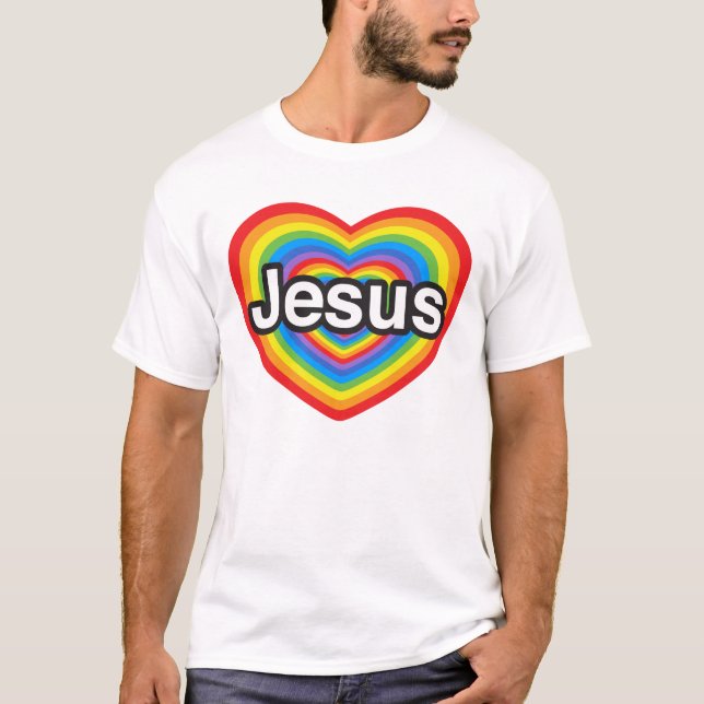 Camiseta Eu amo Jesus. Eu te amo Jesus. Coração (Frente)