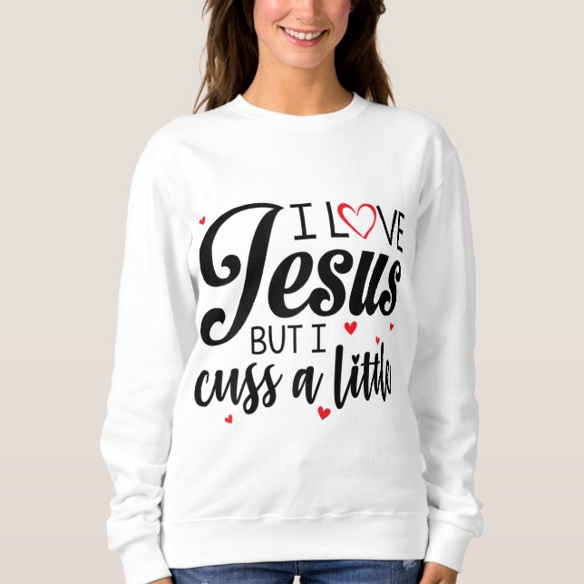 Camiseta Eu Amo Jesus Mas Eu Cusco Uma Pequena Mulher Engra (Frente)