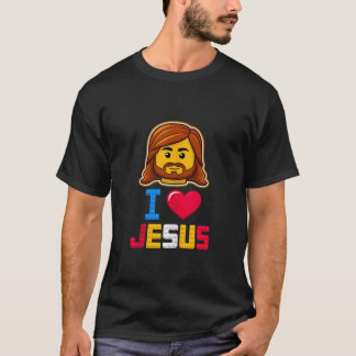 Camiseta Eu Amo Jesus Mestre Construtor Construindo Tijolos