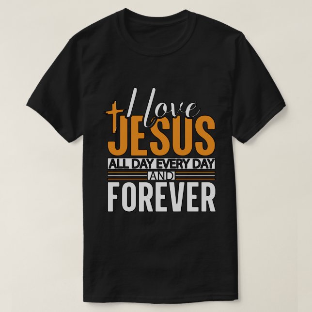 Camiseta Eu amo Jesus o dia todo (Frente do Design)