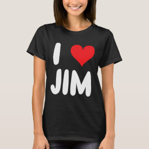 Camiseta Eu Amo Jim - Coração - Nome
