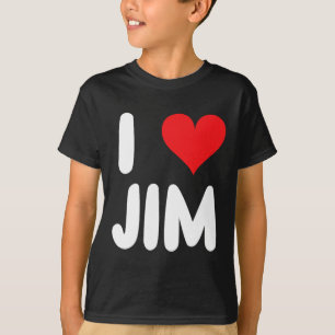 Camiseta Eu Amo Jim - Coração - Nome