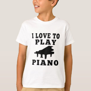 Camiseta Eu amo jogar o piano