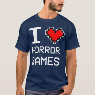 Camiseta Eu Amo Jogos de Terror Piel Heart Retro Amigo Game