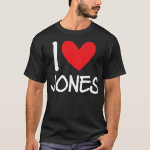 Camiseta Eu Amo Jones Nome Personalizado Homens Cara Amigo 