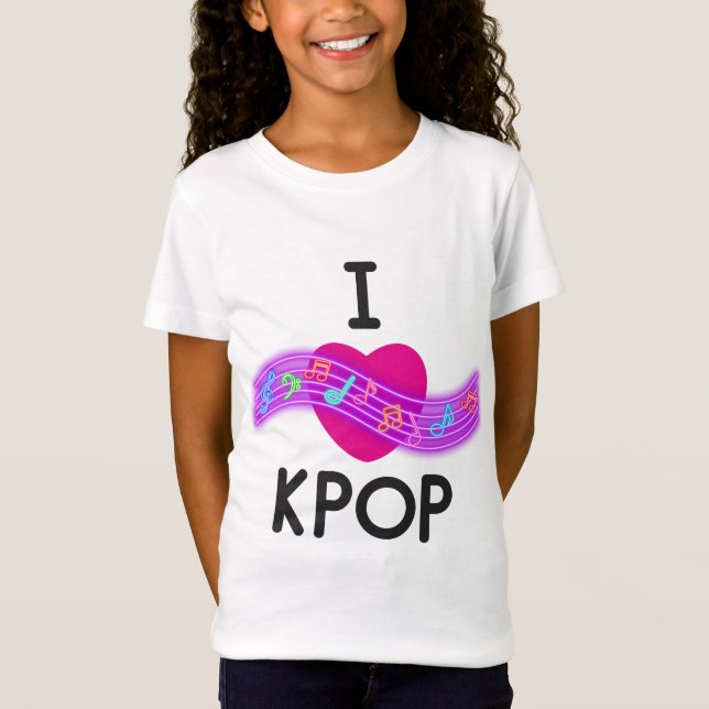 Camiseta Eu Amo K-pop  (Frente)