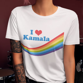 Camiseta Eu Amo Kamala Cute Election Rainbow