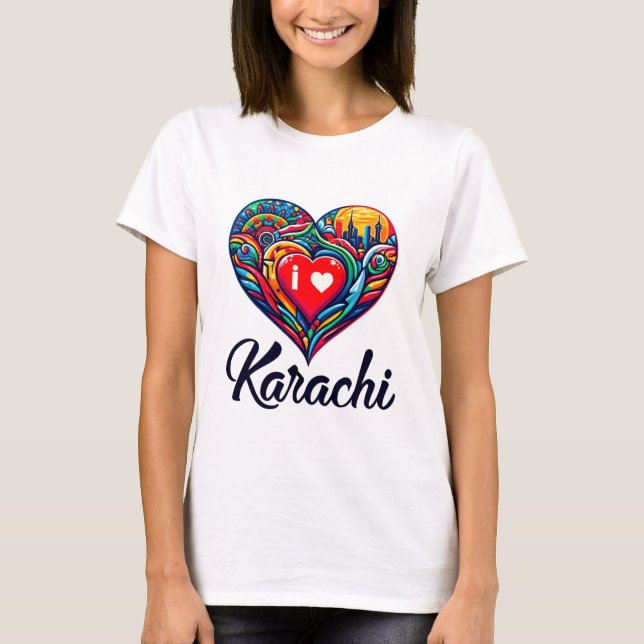 Camiseta Eu amo Karachi (Frente)