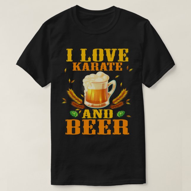 Camiseta Eu Amo Karate E Beer Funny Karate7 (Frente do Design)