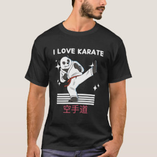 Camiseta Eu Amo Karate Kawaii Panda Karate Anime Japonês
