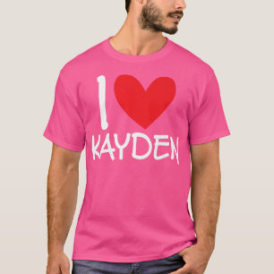 Camiseta Eu Amo Kayden Name Personalizado Men Cara Amigo BF