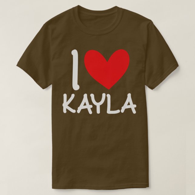 Camiseta Eu Amo Kayla Name Personalizado Mulher BFF Frie (Frente do Design)