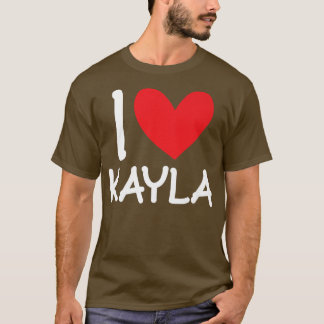 Camiseta Eu Amo Kayla Name Personalizado Mulher BFF Frie