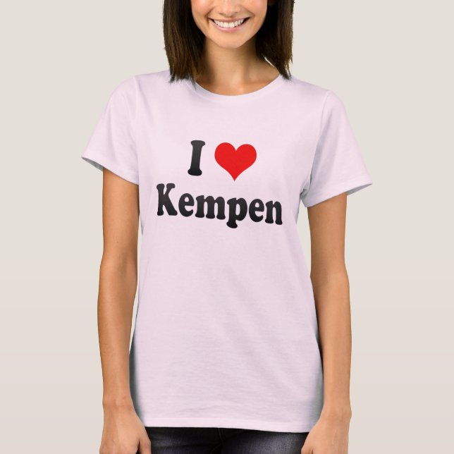 Camiseta Eu amo Kempen, Alemanha. Ich Liebe Kempen, (Frente)
