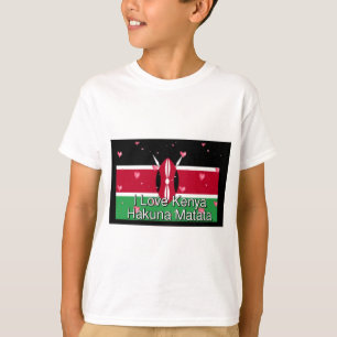 Camiseta Eu Amo! Kenya Hakuna Matata