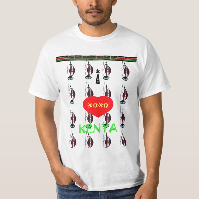 Camiseta Eu amo Kenya Maasai XOXO Hakuna Matata Zazzle T (Frente)